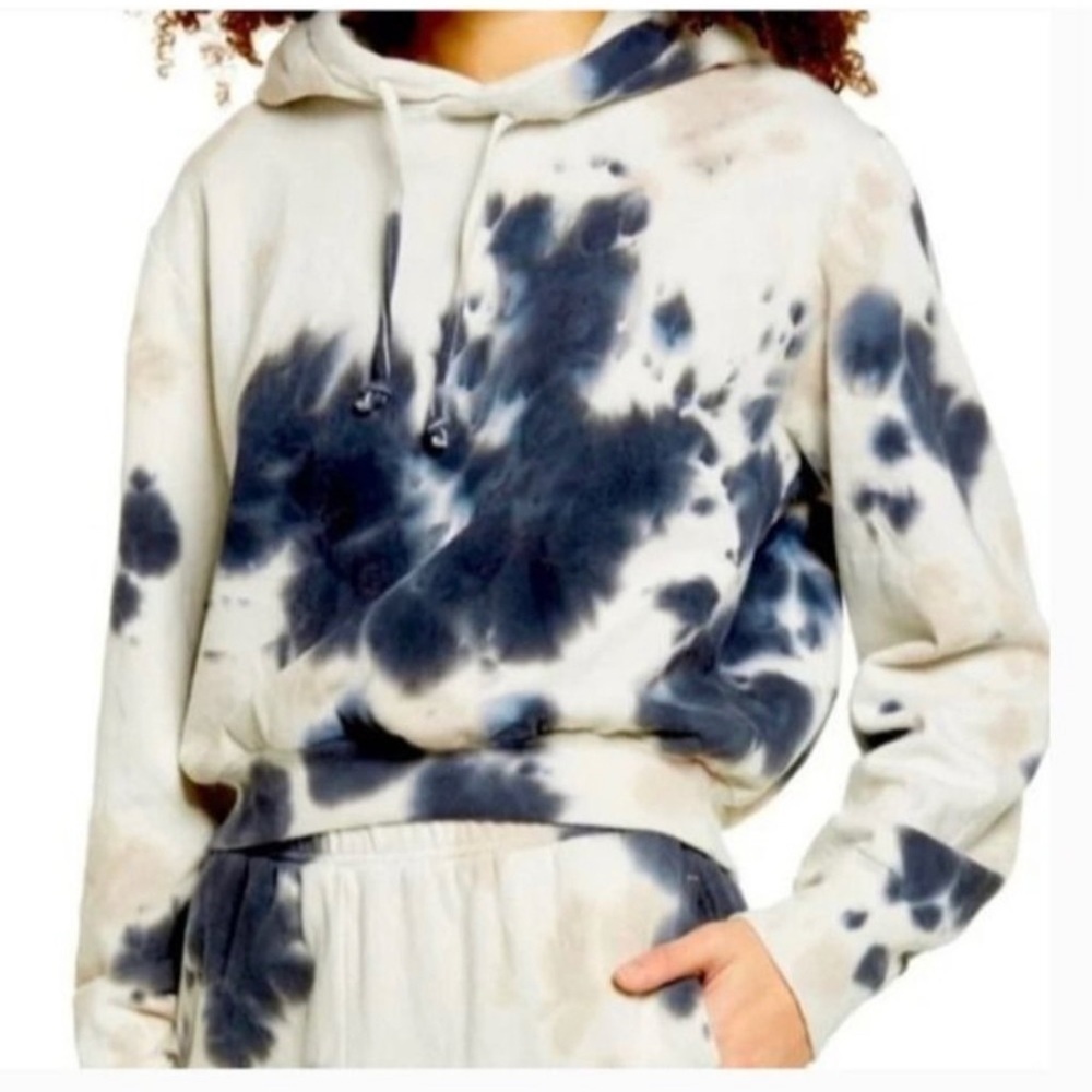 Nwt AFRM Tie Dye Crop Hoodie / blush - noir